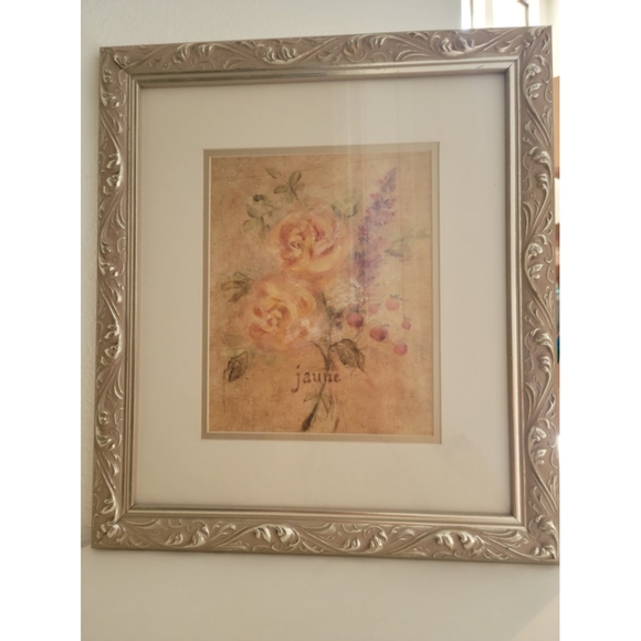 BRAND NEW 4 Piece Set: Vintage Framed French Jaune, Blanche, Rose, Paix - Picture 4 of 16